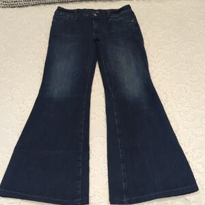 Express Dark Blue Flare Jeans